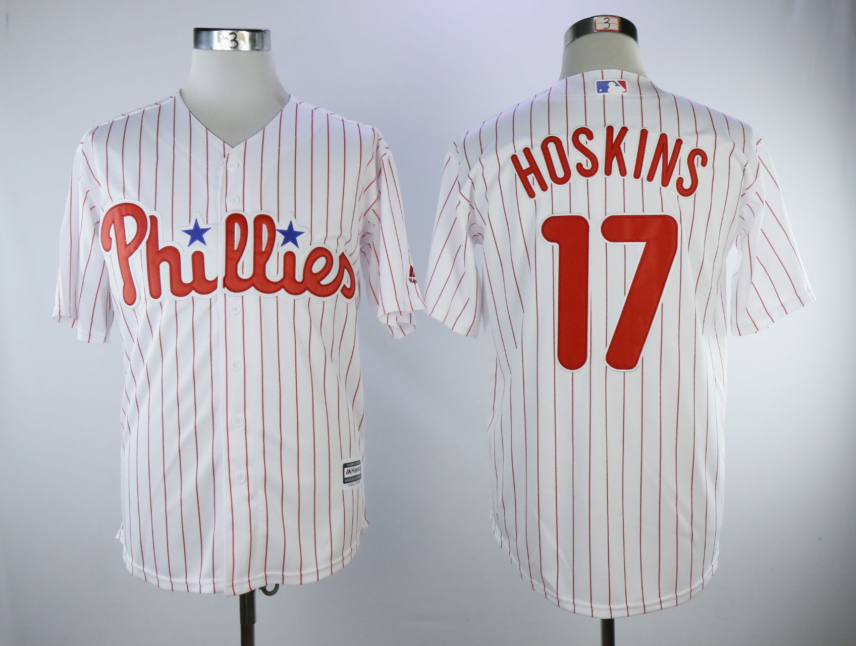 Men Philadelphia Phillies #17 Hoskins White Game MLB Jerseys